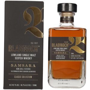 Whisky Bladnoch Bladnoch SAMSARA Lowland Single Malt Scotch Whisky 46,7% Vol. 0,7l en boîte cadeau - Publicité Whisky Bladnoch Bladnoch SAMSARA Lowland Single Malt Scotch Whisky 46,7% Vol. 0,7l en boîte cadeau - Publicité