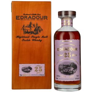 Whisky Edradour Edradour 25 Years Old 200th Anniversary 1st Fill Bordeaux Cask Highland Single Malt 55,4% Vol. 0,7l in Holzkiste - Publicité Whisky Edradour Edradour 25 Years Old 200th Anniversary 1st Fill Bordeaux Cask Highland Single Malt 55,4% Vol. 0,7l in Holzkiste - Publicité