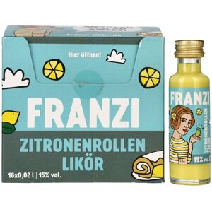 Franzi Likör Franzi Zitronenrollen Likör 15% Vol. 16x0,02l - Publicité Franzi Likör Franzi Zitronenrollen Likör 15% Vol. 16x0,02l - Publicité