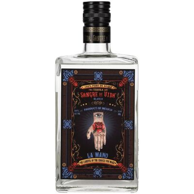 Sangre de Vida Loteria LA MANO Blanco Tequila 100% de Agave 40% Vol. 0,35l - Publicité Sangre de Vida Loteria LA MANO Blanco Tequila 100% de Agave 40% Vol. 0,35l - Publicité