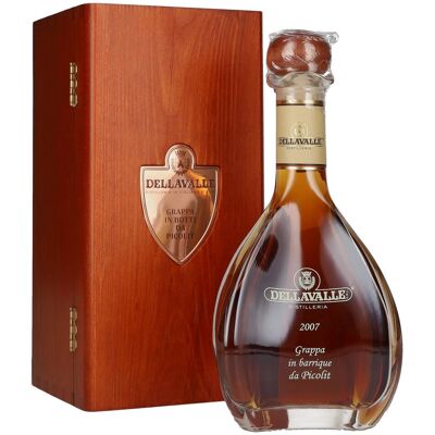 Grappa Dellavalle Dellavalle Grappa in Barrique da PICOLIT 2007 42% Vol. 0,7l in Holzkiste - Publicité Grappa Dellavalle Dellavalle Grappa in Barrique da PICOLIT 2007 42% Vol. 0,7l in Holzkiste - Publicité