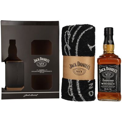 Jack Daniel's Tennessee Whiskey 40% Vol. 0,7l en boîte cadeau avec Handtuch - Publicité Jack Daniel's Tennessee Whiskey 40% Vol. 0,7l en boîte cadeau avec Handtuch - Publicité