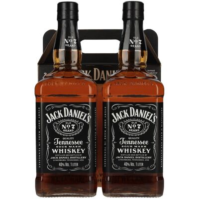 Jack Daniel's Tennesse Whiskey TWINPACK 40% Vol. 2x1l en boîte cadeau - Publicité Jack Daniel's Tennesse Whiskey TWINPACK 40% Vol. 2x1l en boîte cadeau - Publicité