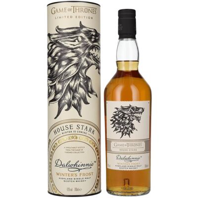Dalwhinnie Winter's Frost GAME OF THRONES House Stark Single Malt Collection 43% Vol. 0,7l en boîte cadeau - Publicité Dalwhinnie Winter's Frost GAME OF THRONES House Stark Single Malt Collection 43% Vol. 0,7l en boîte cadeau - Publicité