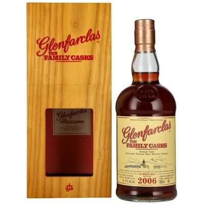 Glenfarclas THE FAMILY CASKS Single Cask SUMMER 2024 Sherry Butt #3418 2006 61,4% Vol. 0,7l in Holzkiste - Publicité Glenfarclas THE FAMILY CASKS Single Cask SUMMER 2024 Sherry Butt #3418 2006 61,4% Vol. 0,7l in Holzkiste - Publicité