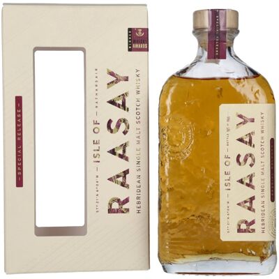 Île de Raasay Isle of RAASAY Quercus Humboldtii Oak Single Malt Special Release 50,7% Vol. 0,7l en boîte cadeau - Publicité Île de Raasay Isle of RAASAY Quercus Humboldtii Oak Single Malt Special Release 50,7% Vol. 0,7l en boîte cadeau - Publicité