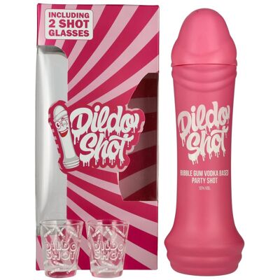 Dildo Shot Bubblegum Vodka Based 10% Vol. 0,7l en boîte cadeau avec 2 Verres - Publicité Dildo Shot Bubblegum Vodka Based 10% Vol. 0,7l en boîte cadeau avec 2 Verres - Publicité