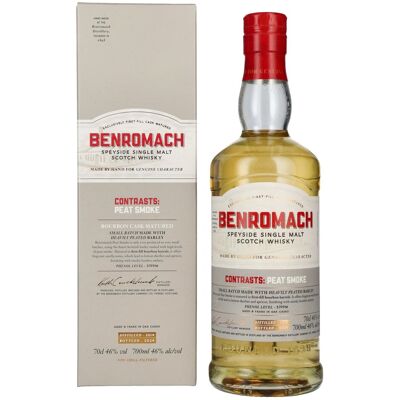 Benromach PEAT SMOKE Speyside Single Malt 2014 46% Vol. 0,7l en boîte cadeau - Publicité Benromach PEAT SMOKE Speyside Single Malt 2014 46% Vol. 0,7l en boîte cadeau - Publicité