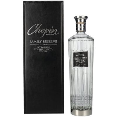 Vodka Chopin Chopin FAMILY RESERVE Extra Rare Young Potato Vodka 40% Vol. 0,7l en boîte cadeau - Publicité Vodka Chopin Chopin FAMILY RESERVE Extra Rare Young Potato Vodka 40% Vol. 0,7l en boîte cadeau - Publicité