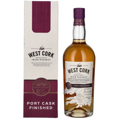 Whiskey irlandais West Cork - Finition en fût de Porto - Single Malt - 43% ABV - Publicité Whiskey irlandais West Cork - Finition en fût de Porto - Single Malt - 43% ABV - Publicité