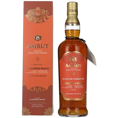 Whisky Amrut Amrut Ex-Oloroso Peated Indian Single Malt Whisky Collection Foundations 60% Vol. 0,7l en boîte cadeau - Publicité Whisky Amrut Amrut Ex-Oloroso Peated Indian Single Malt Whisky Collection Foundations 60% Vol. 0,7l en boîte cadeau - Publicité