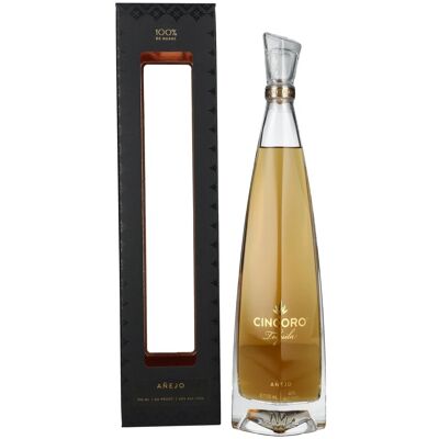 Cincoro Tequila Añejo 40% Vol. 0,7l en boîte cadeau - Publicité Cincoro Tequila Añejo 40% Vol. 0,7l en boîte cadeau - Publicité