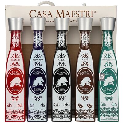 Casa Maestri MFM Tequila Gift Set 40% Vol. 5x0,1l - Publicité Casa Maestri MFM Tequila Gift Set 40% Vol. 5x0,1l - Publicité