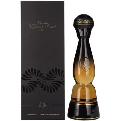 Clase Azul GOLD 100% Agave Tequila 40% Vol. 0,7l en boîte cadeau - Publicité Clase Azul GOLD 100% Agave Tequila 40% Vol. 0,7l en boîte cadeau - Publicité