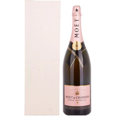 Champagne Moët Moët & Chandon Champagne ROSÉ IMPÉRIAL Brut 12,5% Vol. 3l in Holzkiste - Publicité Champagne Moët Moët & Chandon Champagne ROSÉ IMPÉRIAL Brut 12,5% Vol. 3l in Holzkiste - Publicité