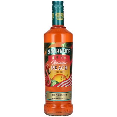 Smirnoff Vodka MIAMI PEACH Spirit Drink 35% Vol. 0,7l - Publicité Smirnoff Vodka MIAMI PEACH Spirit Drink 35% Vol. 0,7l - Publicité