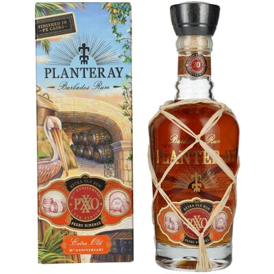 Planteray Rum PXXO 20th Anniversary Barbados Rum 40% Vol. 0,7l en boîte cadeau - Publicité Planteray Rum PXXO 20th Anniversary Barbados Rum 40% Vol. 0,7l en boîte cadeau - Publicité