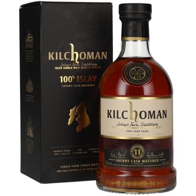 Kilchoman 100% Islay 11 Years Old Sherry Cask Islay Single Malt Scotch Whisky 50% Vol. 0,7l en boîte cadeau - Publicité Kilchoman 100% Islay 11 Years Old Sherry Cask Islay Single Malt Scotch Whisky 50% Vol. 0,7l en boîte cadeau - Publicité
