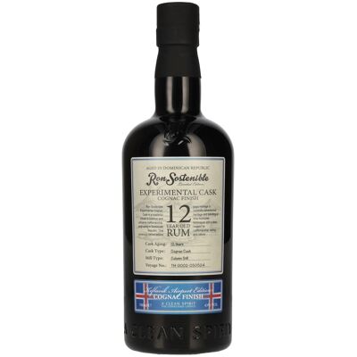 Ron Sostenible 12 Years Old Experimental Cognac Cask 43% Vol. 0,7l - Publicité Ron Sostenible 12 Years Old Experimental Cognac Cask 43% Vol. 0,7l - Publicité