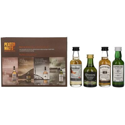 Coffret de dégustation de whisky tourbé Beam Suntory - 4 x 0,05L - Publicité Coffret de dégustation de whisky tourbé Beam Suntory - 4 x 0,05L - Publicité