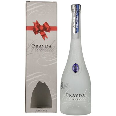 Pravda Vodka 40% Vol. 0,7l en boîte cadeau - Publicité Pravda Vodka 40% Vol. 0,7l en boîte cadeau - Publicité