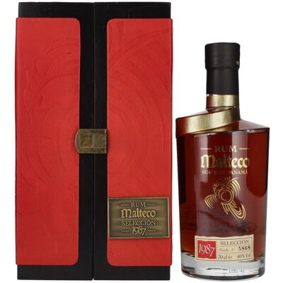 Ron Malteco Sélection 1987 en boîte en bois - Rhum premium Guatemala 40% 70cl - Publicité Ron Malteco Sélection 1987 en boîte en bois - Rhum premium Guatemala 40% 70cl - Publicité