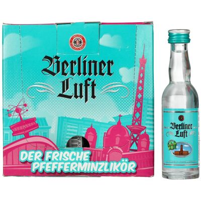 Berliner Luft DER FRISCHE Pfefferminzlikör 18% Vol. 24x0,04l - Publicité Berliner Luft DER FRISCHE Pfefferminzlikör 18% Vol. 24x0,04l - Publicité