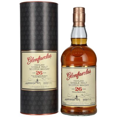 Glenfarclas 26 Years Old Oloroso Sherry Casks Highland Single Malt 47,3% Vol. 0,7l en boîte cadeau - Publicité Glenfarclas 26 Years Old Oloroso Sherry Casks Highland Single Malt 47,3% Vol. 0,7l en boîte cadeau - Publicité