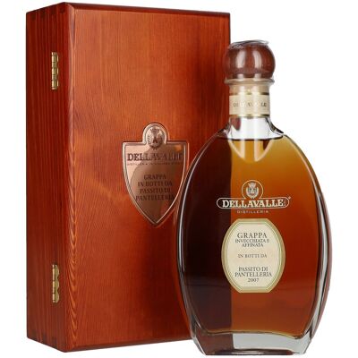 Grappa Dellavalle Dellavalle Grappa Affinata in botti da PASSITO DI PANTELLERIA 2007 42% Vol. 0,7l in Holzkiste - Publicité Grappa Dellavalle Dellavalle Grappa Affinata in botti da PASSITO DI PANTELLERIA 2007 42% Vol. 0,7l in Holzkiste - Publicité