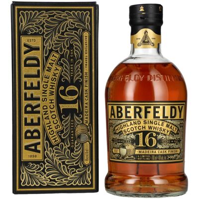 Aberfeldy 16 Years Old Highland Single Malt MADEIRA CASK FINISH 40% Vol. 0,7l en boîte cadeau - Publicité Aberfeldy 16 Years Old Highland Single Malt MADEIRA CASK FINISH 40% Vol. 0,7l en boîte cadeau - Publicité