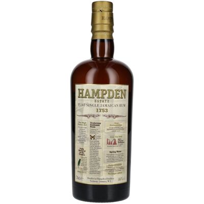Rhum de Hampden Hampden Estate 1753 3 Years Old Pure Single Jamaican Rum 46% Vol. 0,7l - Publicité Rhum de Hampden Hampden Estate 1753 3 Years Old Pure Single Jamaican Rum 46% Vol. 0,7l - Publicité