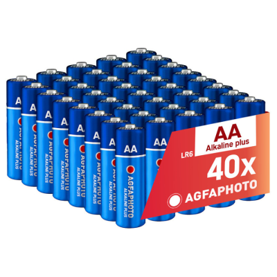 Pack de 40 Piles Alcalines AgfaPhoto Haute Performance - LR6 AA - Publicité Pack de 40 Piles Alcalines AgfaPhoto Haute Performance - LR6 AA - Publicité