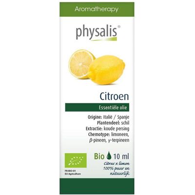 Huile essentielle de citron bio - Physalis - Publicité Huile essentielle de citron bio - Physalis - Publicité