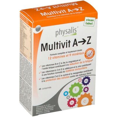 Physalis® Multivit A-Z Comprimé(S) 45 pc(s) - Publicité Physalis® Multivit A-Z Comprimé(S) 45 pc(s) - Publicité