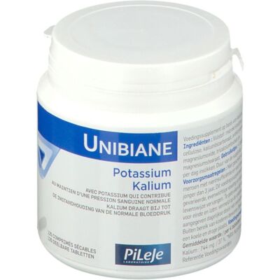 PiLeJe UNIBIANE Potassium - 120 Comprimés - Publicité PiLeJe UNIBIANE Potassium - 120 Comprimés - Publicité