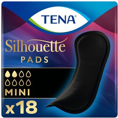 TENA Silhouette Mini Serviettes Noir Serviette hygienique 18 pc(s) - Publicité TENA Silhouette Mini Serviettes Noir Serviette hygienique 18 pc(s) - Publicité