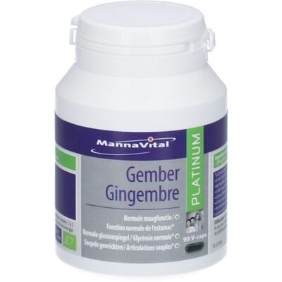 Mannavital Gember bio platinum - 90 capsules végétariennes - Complément alimentaire - Publicité Mannavital Gember bio platinum - 90 capsules végétariennes - Complément alimentaire - Publicité