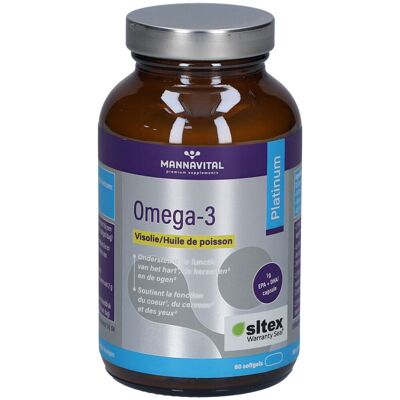 Mannavital Omega-3 Platinum Huile de Poisson Capsule(S) Douce(S) 60 pc(s) - Publicité Mannavital Omega-3 Platinum Huile de Poisson Capsule(S) Douce(S) 60 pc(s) - Publicité