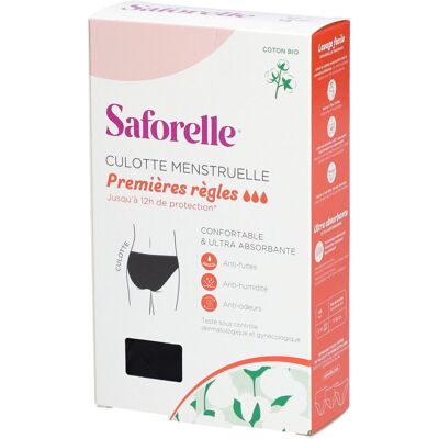 Culotte Menstruelle Saforelle en coton bio - Premières Règles - 12-14 ans - Publicité Culotte Menstruelle Saforelle en coton bio - Premières Règles - 12-14 ans - Publicité
