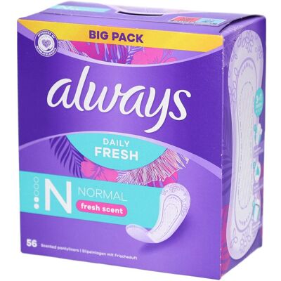 Always - Fresh&Protect Normal Fresh - Jaune - 3-pack - Pantyliner - Publicité Always - Fresh&Protect Normal Fresh - Jaune - 3-pack - Pantyliner - Publicité