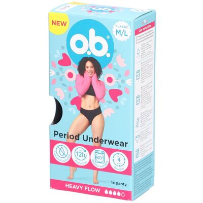 o.b.® Sous-vêtements menstruels réutilisables M/L Culotte Menstruelle 1 pc(s) - Publicité o.b.® Sous-vêtements menstruels réutilisables M/L Culotte Menstruelle 1 pc(s) - Publicité