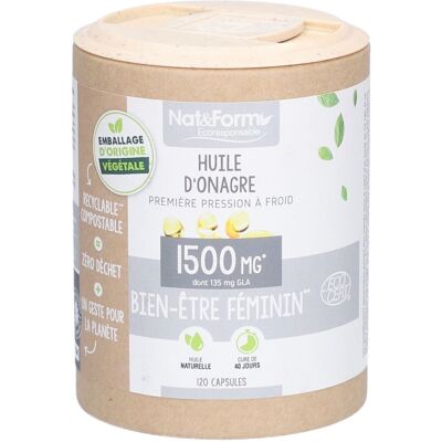 Capsules d'huile d'onagre bio Nat & Form - Complément alimentaire - Publicité Capsules d'huile d'onagre bio Nat & Form - Complément alimentaire - Publicité