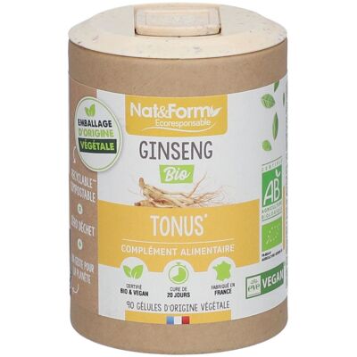 Capsules de Ginseng Rouge Bio Nat & Form - Complément Alimentaire - Publicité Capsules de Ginseng Rouge Bio Nat & Form - Complément Alimentaire - Publicité