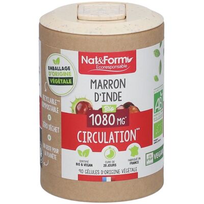 Nat & Form Marron d'Inde Bio 90 Gélules - Complément Alimentaire - Publicité Nat & Form Marron d'Inde Bio 90 Gélules - Complément Alimentaire - Publicité