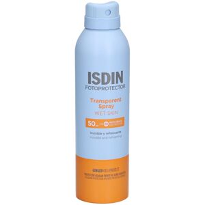 Spray solaire transparent Wet Skin SPF50 Isdin - Publicité Spray solaire transparent Wet Skin SPF50 Isdin - Publicité