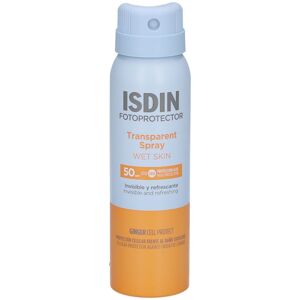 Spray Transparent SPF50+ Isdin pour peau humide - Protection solaire - Publicité Spray Transparent SPF50+ Isdin pour peau humide - Protection solaire - Publicité