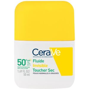PDM to be maintained CeraVe Fluide Invisible Toucher Sec SPF50+ Peaux Normales à Grasses Émulsion 50 ml - Publicité PDM to be maintained CeraVe Fluide Invisible Toucher Sec SPF50+ Peaux Normales à Grasses Émulsion 50 ml - Publicité