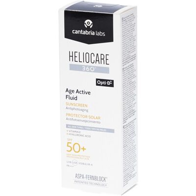 Heliocare 360 Age Active Fluid SPF50 - Crème solaire pour peau sensible - Publicité Heliocare 360 Age Active Fluid SPF50 - Crème solaire pour peau sensible - Publicité