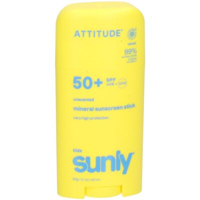ATTITUDE Écran Solaire Minéral Stick Visage & Corps Kids SPF 50 Sans Parfum Stick(S) 60 g - Publicité ATTITUDE Écran Solaire Minéral Stick Visage & Corps Kids SPF 50 Sans Parfum Stick(S) 60 g - Publicité