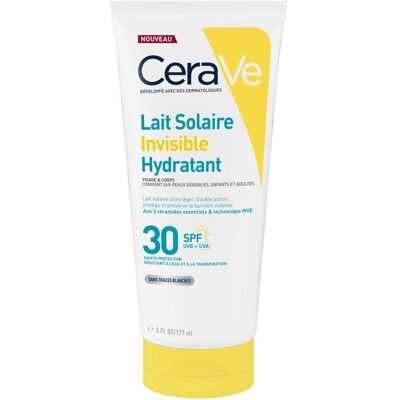 CeraVe Lait Solaire Hydratant Invisible SPF30 Visage et Corps 75 ml - Publicité CeraVe Lait Solaire Hydratant Invisible SPF30 Visage et Corps 75 ml - Publicité